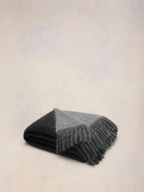 AMI Paris BICOLOR DOUBLE-SIDED BLANKET WITH AMI ALEXANDRE MATTIUSSI TAB