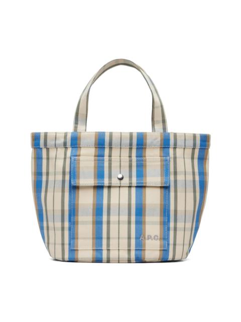 A.P.C. Off-White & Blue Jade Tote