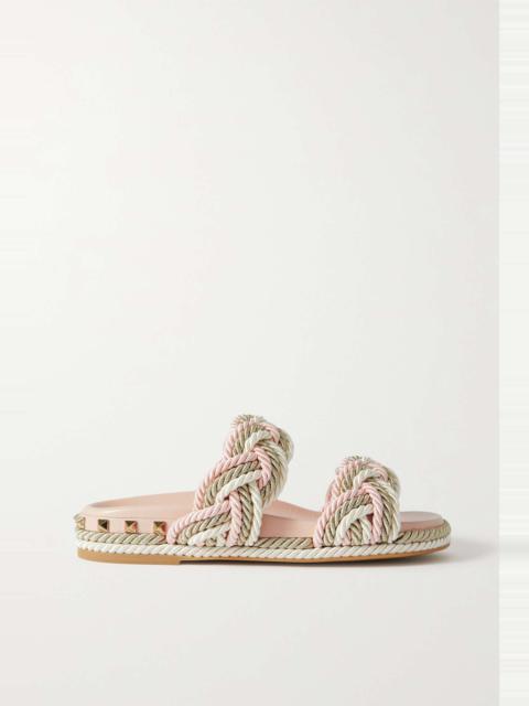 Valentino Garavani Rockstud Torchon braided rope sandals