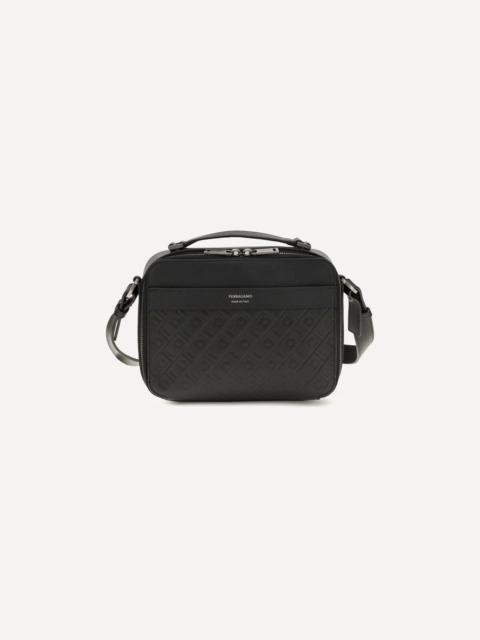 FERRAGAMO Leather crossbody Bag with embossed Gancini pattern