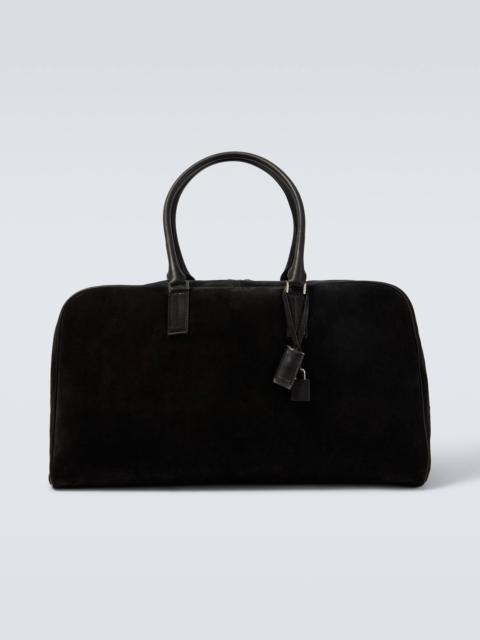 TOM FORD Leather-trimmed suede duffel bag