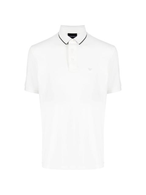 EMPORIO ARMANI logo-embroidered piquÃ© polo shirt