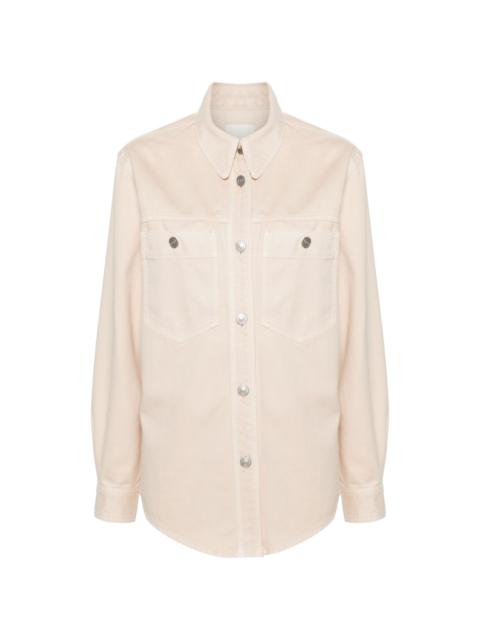 patch pockets buttoned shirt-jacket