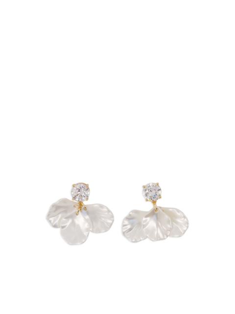 self-portrait crystal petal earrings