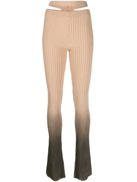 ANDREĀDAMO ombré-effect ribbed-knit trousers