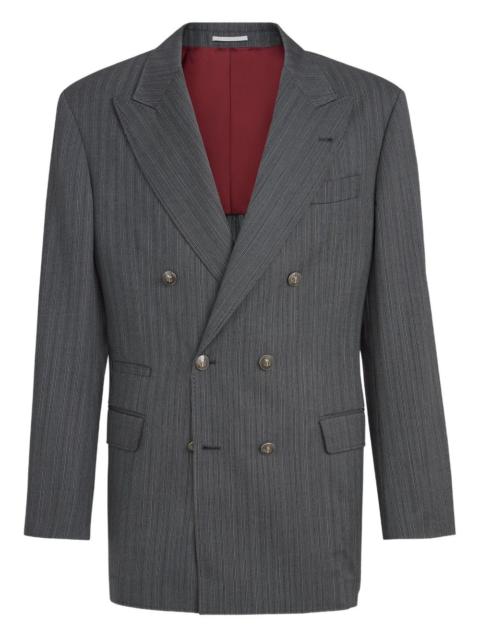 Brunello Cucinelli striped-pattern double-breasted blazer