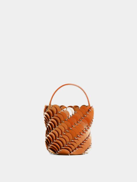 SMALL COGNAC BUCKET PACO BAG IN LEATHER