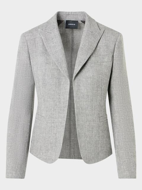 AKRIS Deneuve Linen & Virgin Wool Open-Front Jacket