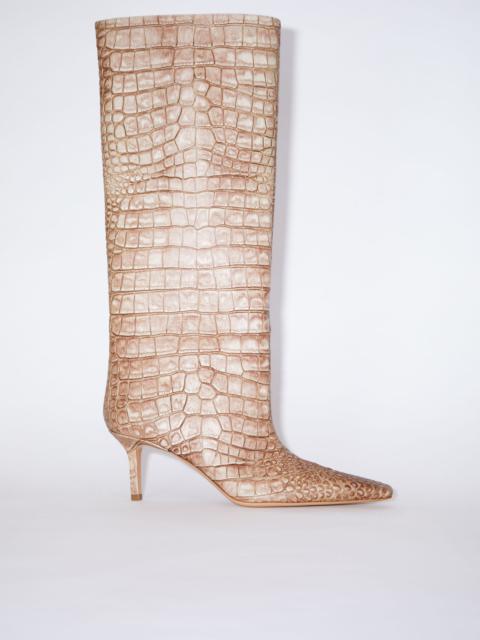 Acne Studios Leather embossed heeled boots - Powder pink