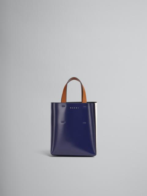 Marni MUSEO MINI BAG IN BLUE AND WHITE LEATHER