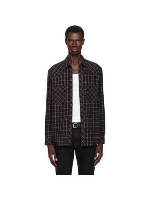 Lemaire Black & Purple Western Check Shirt