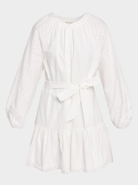 Shoshanna Andi Flounce Eyelet Mini Dress
