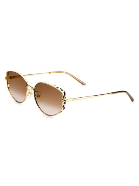 Cartier Women's Panthère De 58MM Cat-Eye Sunglasses - Smooth Gold