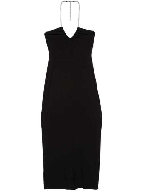MICHAEL KORS ruched halterneck dress