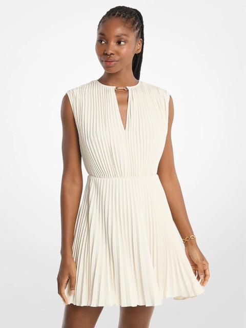 MICHAEL KORS Pleated Satin Back Crepe Mini Dress