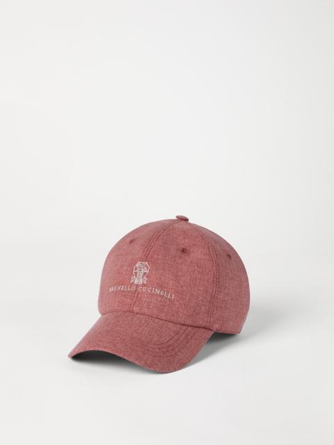 Brunello Cucinelli Virgin wool, cotton and silk mouliné baseball cap with embroidered logo