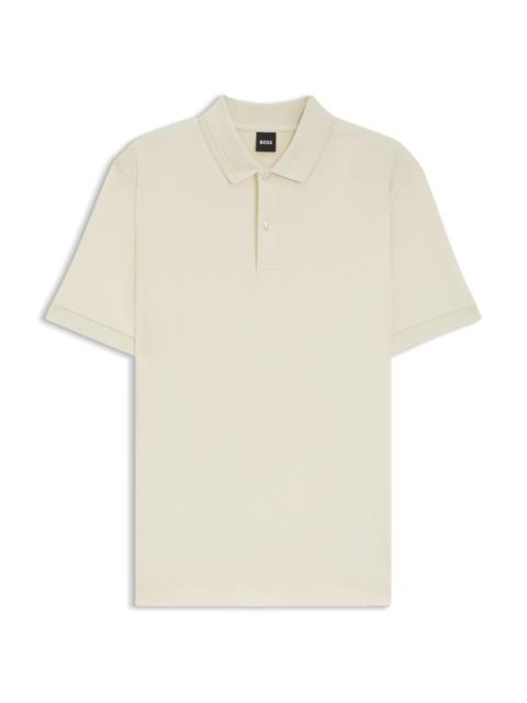 BOSS MONOGRAM-PLACKET POLO SHIRT IN A COTTON BLEND