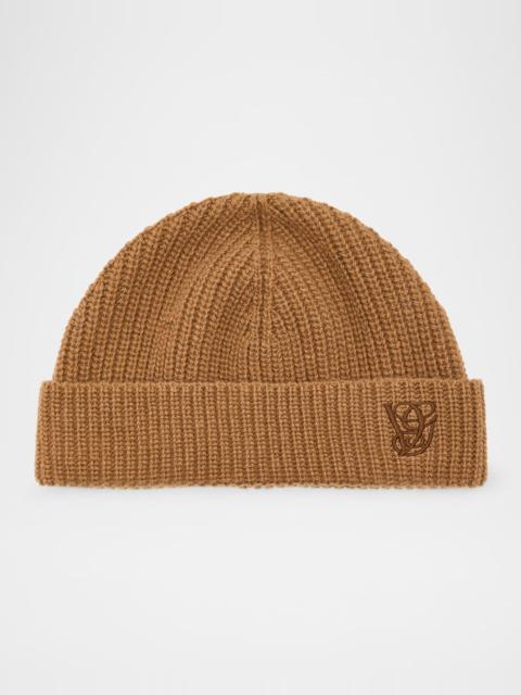 Valentino VG Embroidered Wool Knit Beanie