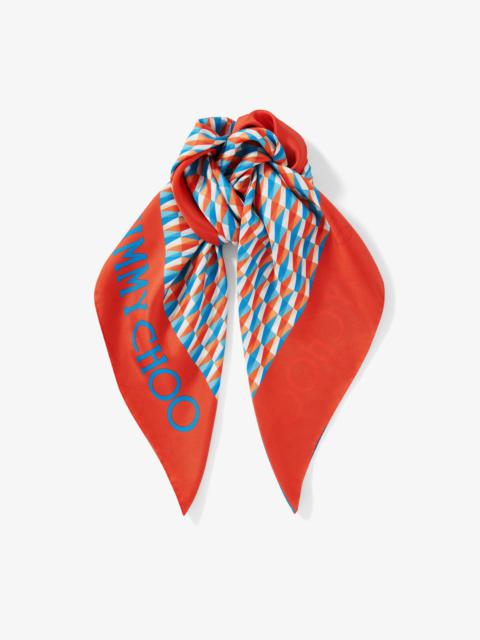 JIMMY CHOO Reta
Paprika/Sky Diamond Printed Silk Foulard