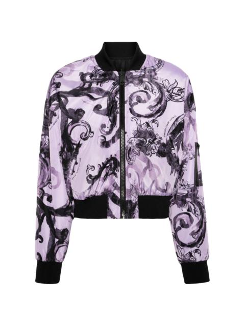 Watercolor Couture reversible bomber jacket