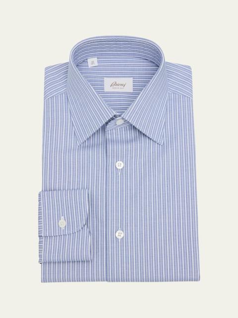 Brioni Men's Cotton Multi-Stripe Dress Shirt