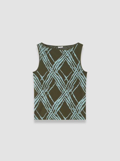 JOSEPH Aouda Check Cotton Silk Knit Top