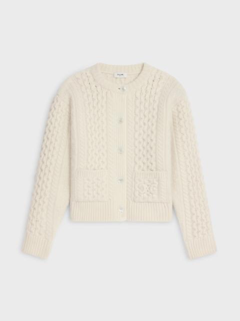 CELINE triomphe cardigan in aran wool