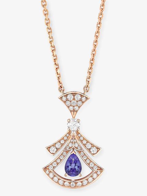 BVLGARI Divas’ Dream 18ct rose-gold, 0.46ct brilliant-cut diamond and tanzanite pendant necklace
