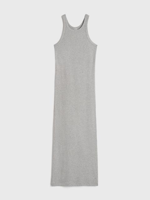 Curved rib tank dress grey melange