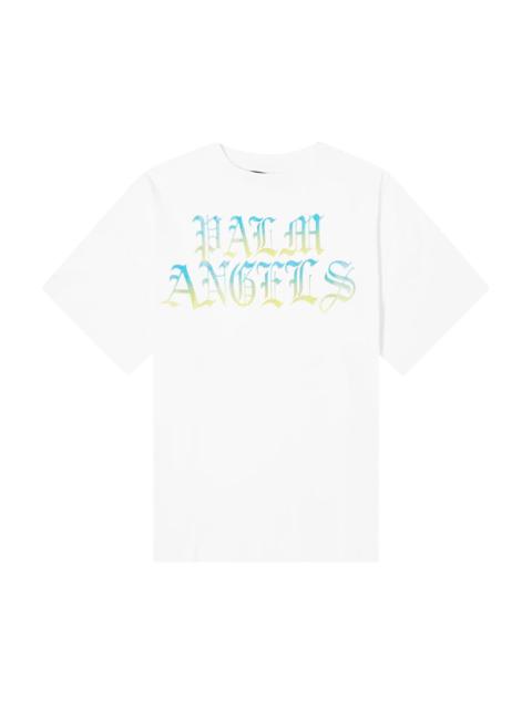 Palm Angels Hue Gothic Logo Over T-Shirt 'White/Multicolor'