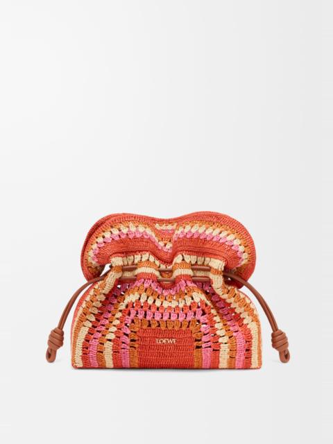 Loewe Medium Flamenco clutch in raffia and calfskin