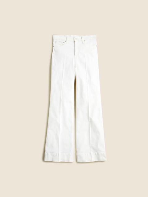 J.CREW Petite five-pocket wide-leg jean in white wash