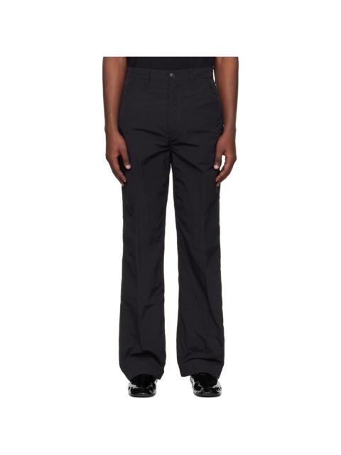 Dries Van Noten Black Crinkle Cargo Pants