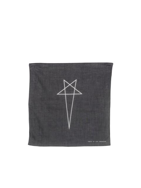 Rick Owens DRKSHDW Pentagram logo-print scarf