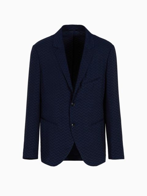 ASV jacquard viscose and cupro single-breasted jacket