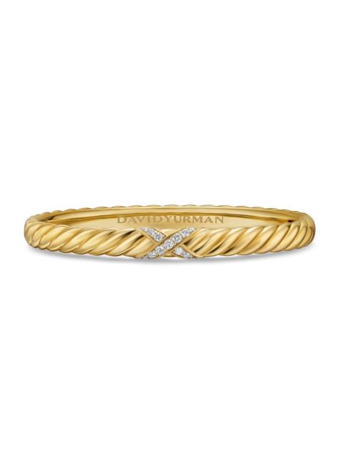 DAVID YURMAN Women's Sculpted Cable x Center Station Bracelet in 18K Yellow Gold - Diamond