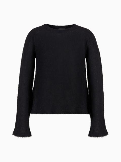 EMPORIO ARMANI Seamless alpaca jumper with a check motif