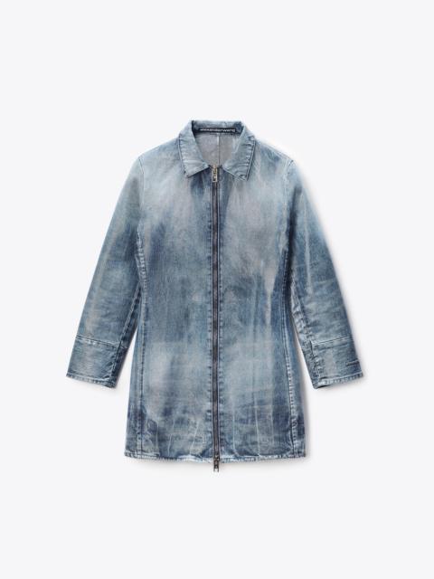 Alexander Wang glazed denim long jacket