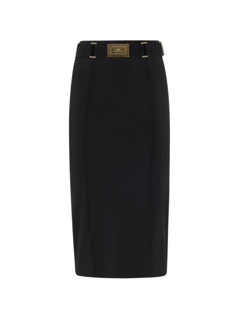 ELISABETTA FRANCHI logo-detail midi skirt