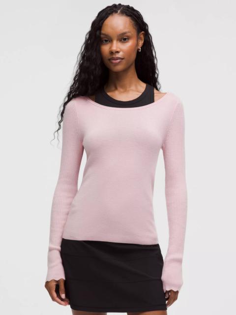 lululemon Cashmere Scalloped Cuff Crewneck