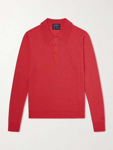 JOHN SMEDLEY Bill Nighy Cashmere and Silk-Blend Polo T-Shirt