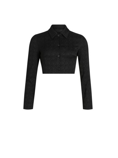 Marine Serre Moon Diamant Jacquard Cropped Jacket