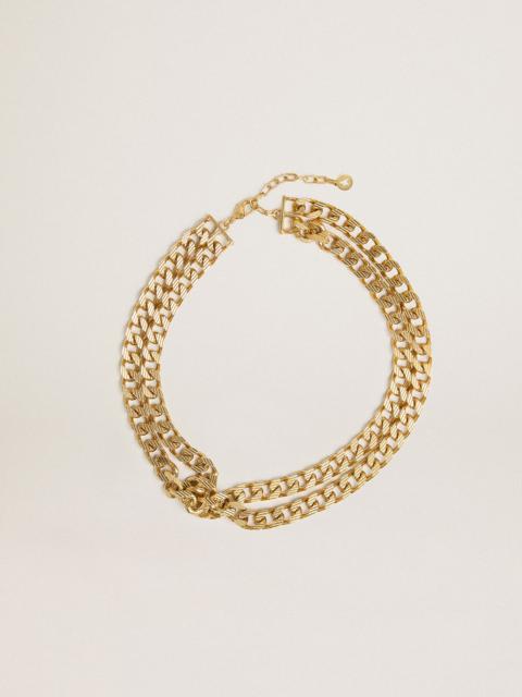 Golden Goose Antique gold-colored braided chain necklace with star-shaped clasp