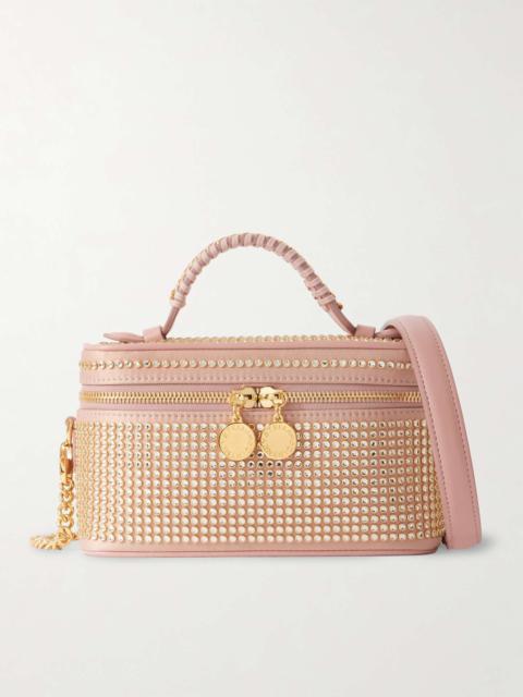Falabella crystal-embellished satin shoulder bag Blush