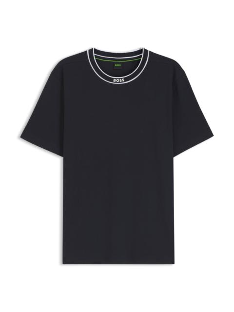 BOSS COTTON T-SHIRT WITH LOGO CREW NECK