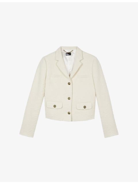 The Kooples Single-Breasted Tweed Cotton-Blend Jacket