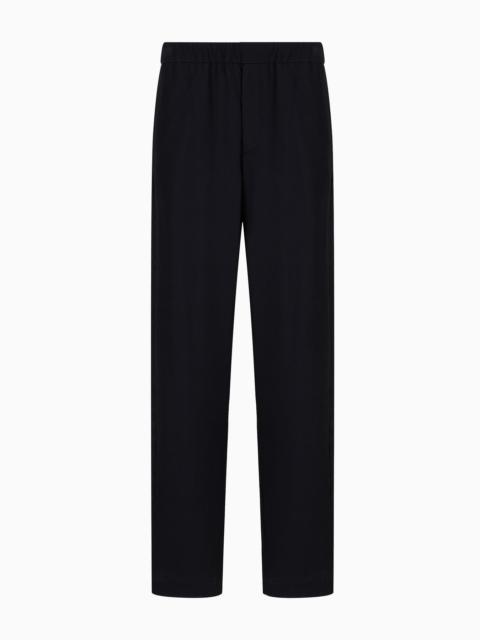 Technical waffle flat-front trousers