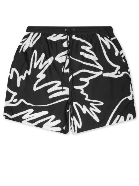 by Parra BIRDS FLY FREE SWIM SHORTS - BLACK