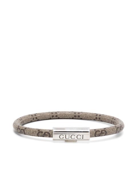 GUCCI Logo-Engraved Leather Bracelet