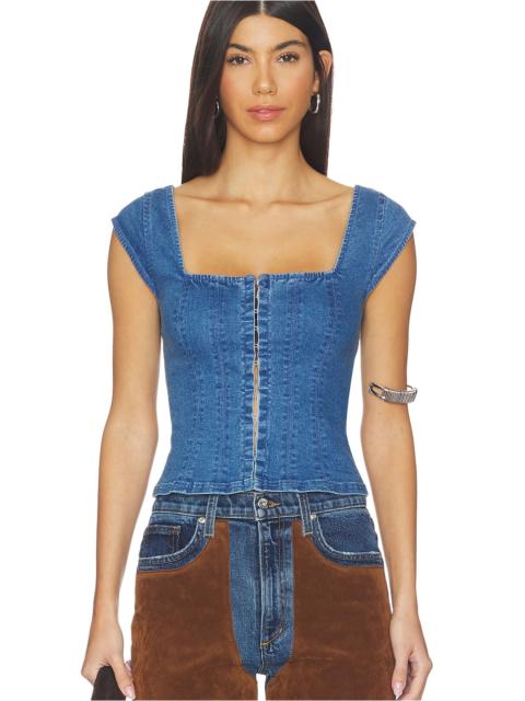 FREE PEOPLE Marilyn Denim Corset